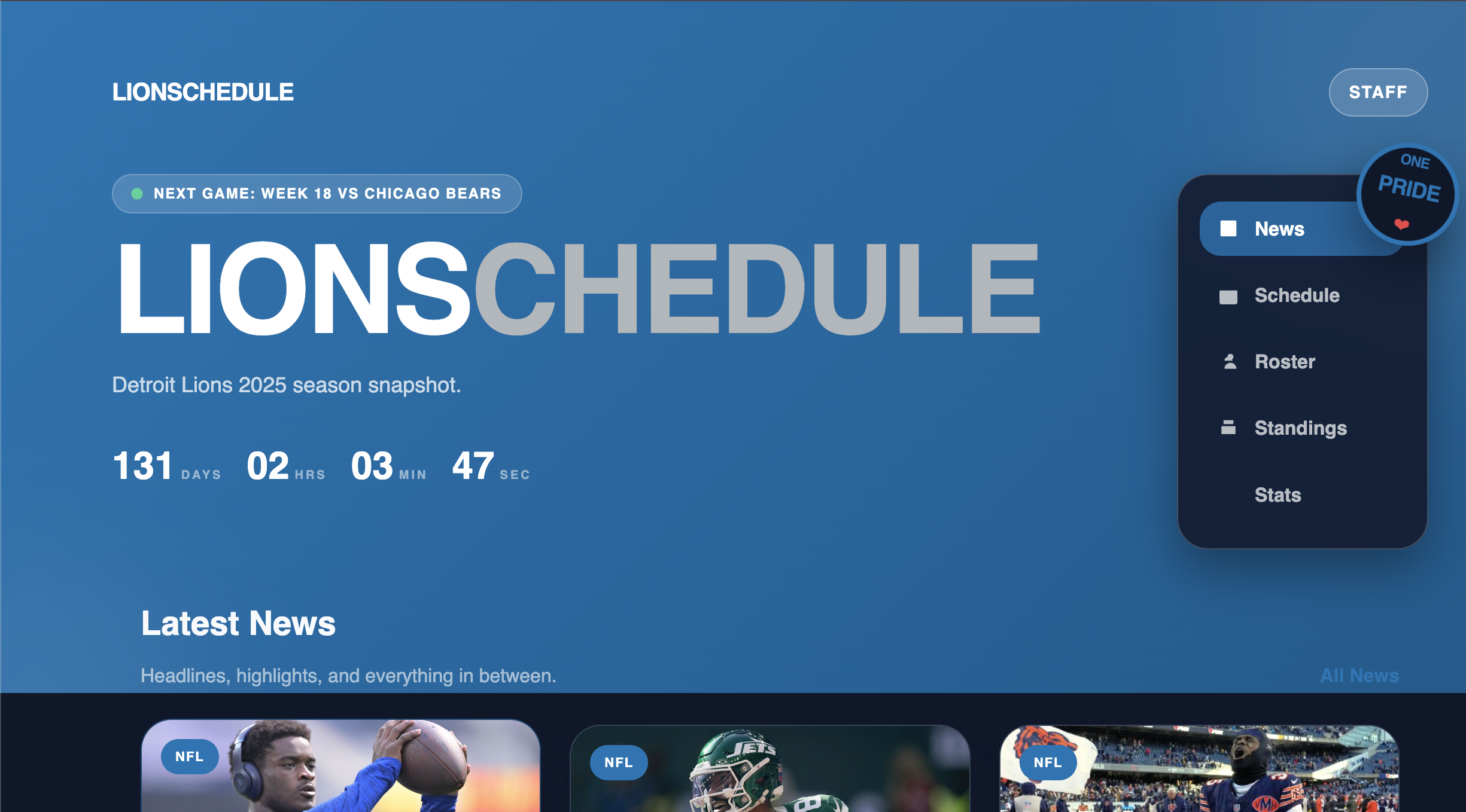Lions Schedule